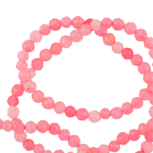 Perline in pietra naturale 3mm sfaccettate effetto rosa corallo