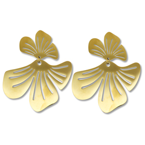 Orecchini in acciaio inossidabile fiore oro