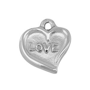 Ciondoli in acciaio inossidabile cuore argento