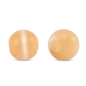 Perline di vetro 6 mm Occhio di gatto arancia pesca