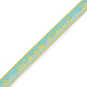 Nastro con testo "Ocean child" blu-oro