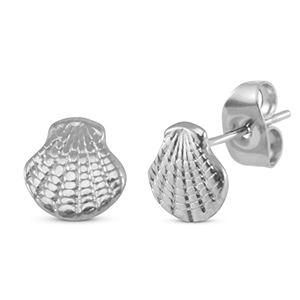Orecchini in acciaio inossidabile conchiglia argento