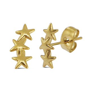 Orecchini in acciaio inossidabile stella oro