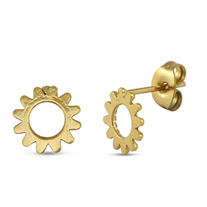 Orecchini in acciaio inossidabile fiore oro