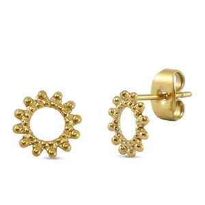 Orecchini in acciaio inossidabile fiore oro