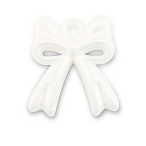 Ciondoli in acrilico fiocco bianco-effetto perlato