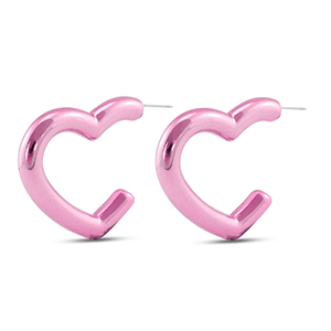 Orecchini alla moda a cuore rosa