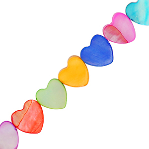 Perline di conchiglia cuore multicolore