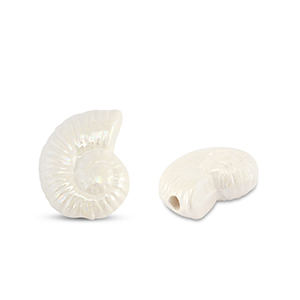 Perline di ceramica greca DQ conchiglia bianco