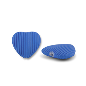 Perline in acrilico cuore blu