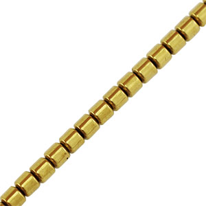 Perline di ematite tubo 3mm oro