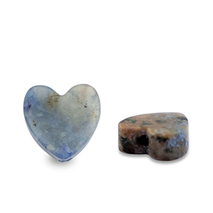Perline in pietra naturale Quarzo cuore blu scuro