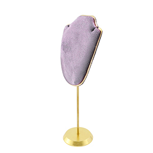 Espositore per bigiotteria busto per collane viola lilla-oro