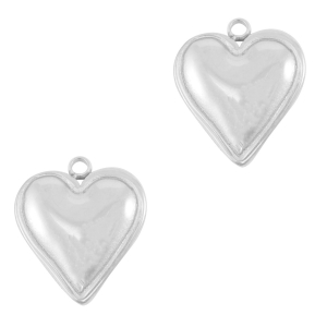 Ciondoli in acciaio inossidabile cuore argento