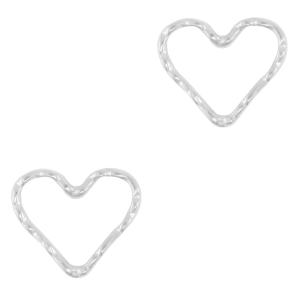 Ciondoli/distanziatore in acciaio inossidabile cuore argento