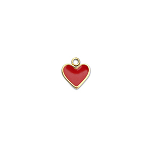 Ciondoli in acciaio inossidabile cuore oro-rosso
