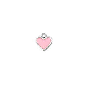 Ciondoli in acciaio inossidabile cuore argento-rosa