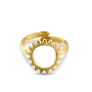 Anelli in acciaio inossidabile fiore oro