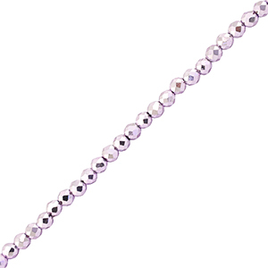 Perline sfaccettate 2mm tonda viola metallico