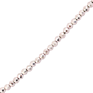 Perline sfaccettate 2mm tonda rosa chiaro metallico