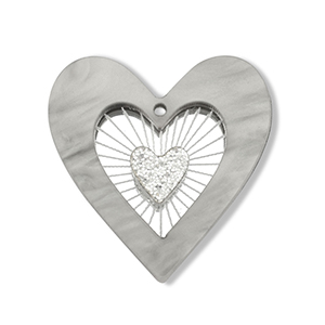 Ciondoli accattivanti cuore grigio-argento