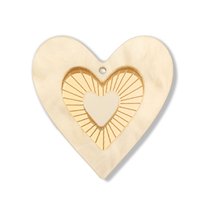Ciondoli accattivanti cuore giallo chiaro-oro