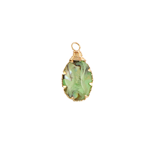 Pendenti in resina con imitazione di conchiglia ovale oro-verde oceano