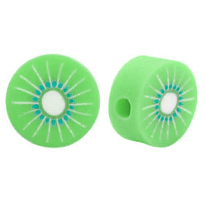 Perline di polimero a forma di kiwi verde