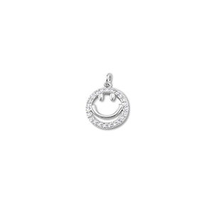 Metallo TQ in ottone ciondolo smiley argento