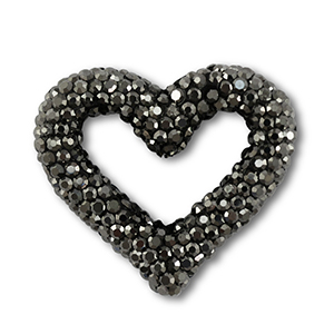 Perline in stile boh&eacute;mien cuore antracite