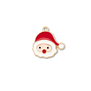 Ciondoli di metallo babbo natale oro-rosso-bianco