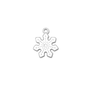 Ciondoli di metallo fiocco di neve argento-bianco