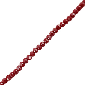 Perline sfaccettate 4x3mm rondella rosso scuro