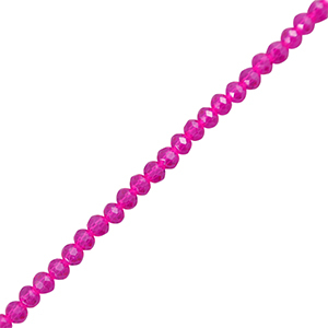 Perline sfaccettate 3x2mm rondella rosa fucsia