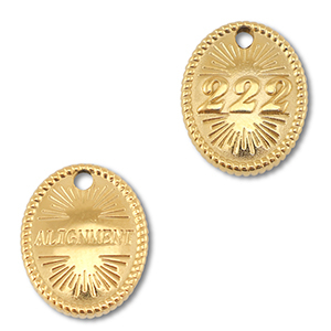 BY31&reg; Ciondolo in acciaio inossidabile numeri angelici 222 / alignment oro