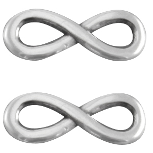 Ciondoli di metallo DQ 15mm con simbolo dell'infinito argento antico (privo di nichel)