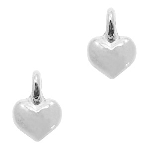 Ciondoli di metallo DQ cuore argento antico (privo di nichel)