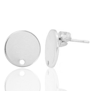 Componenti di metallo DQ perno 12 mm rotondo argento antico (privo di nichel)