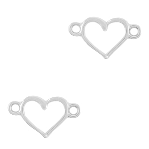 Ciondoli di metallo DQ distanziatore cuore argento antico (privo di nichel)