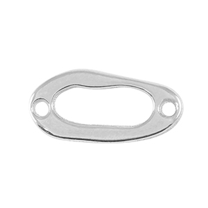 Ciondoli di metallo DQ distanziatore ovale argento antico (privo di nichel)