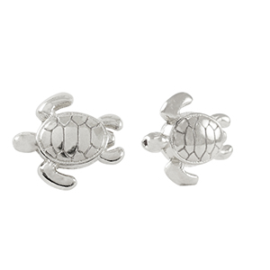 Perline di metallo DQ tartaruga argento antico (privo di nichel)