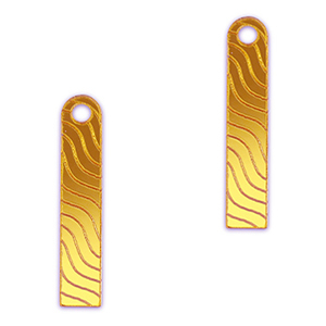 Ciondoli accattivanti barra & onda giallo metallico