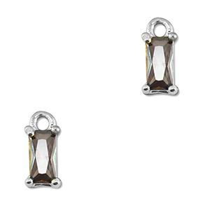 Pendenti di vetro Crystal Glass rettangolo multicolore-argento