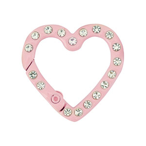Componenti colorati anello bris&eacute; portachiavi cuore rosa