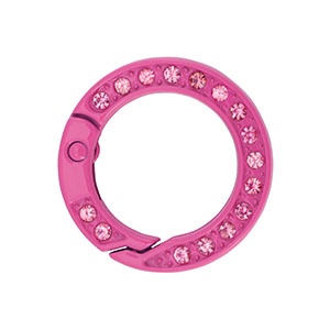 Componenti colorati anello bris&eacute; portachiavi rosa magenta