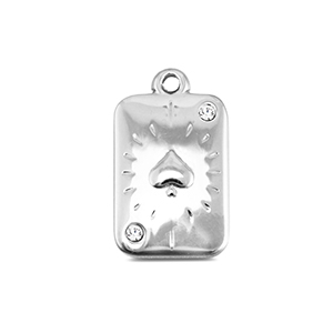BY31&reg; Ciondoli in acciaio inossidabile carta di picche argento