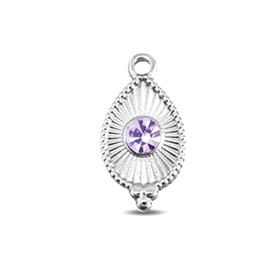 BY31&reg; Ciondoli in acciaio inossidabile goccia argento-lilla chiaro