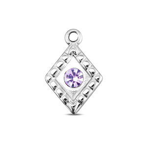 BY31&reg; Ciondoli in acciaio inossidabile rombo argento-lilla chiaro