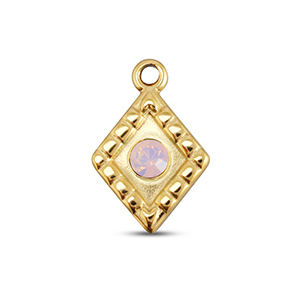 BY31&reg; Ciondoli in acciaio inossidabile rombo oro-rosa opale delicata