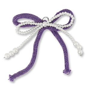 Ciondoli accattivanti doppio fiocco bianco-viola